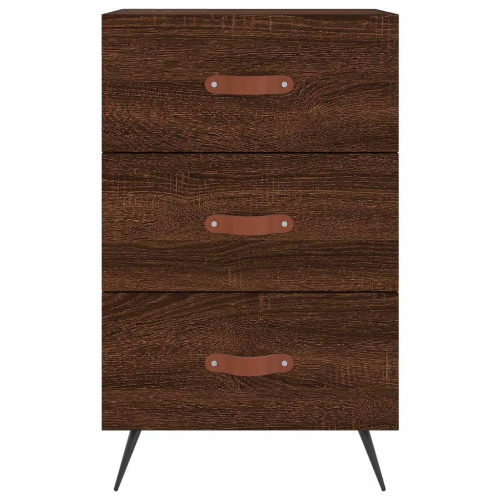 Berkfield Bedside Cabinet Brown Oak 40x40x66 cm Engineered Wood