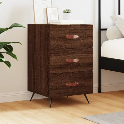 Berkfield Bedside Cabinet Brown Oak 40x40x66 cm Engineered Wood