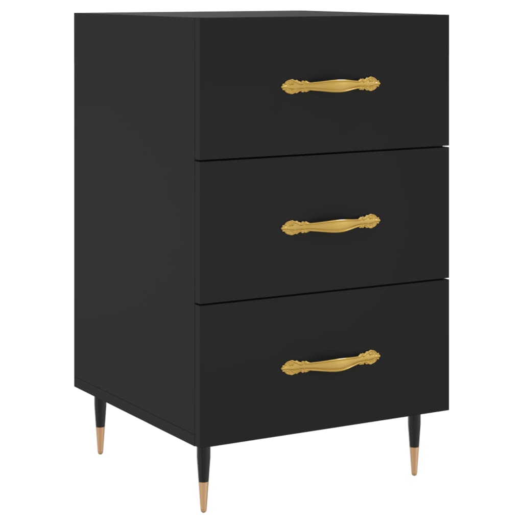 Berkfield Bedside Cabinet Black 40x40x66 cm Engineered Wood