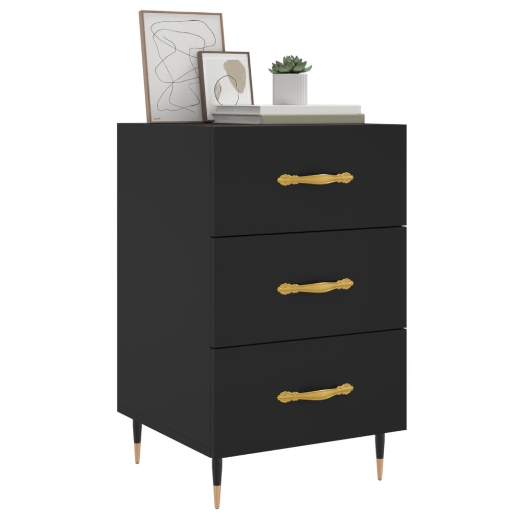 Berkfield Bedside Cabinet Black 40x40x66 cm Engineered Wood