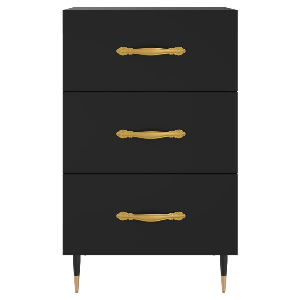Berkfield Bedside Cabinet Black 40x40x66 cm Engineered Wood