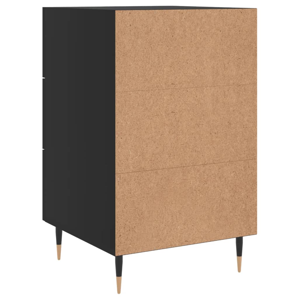 Berkfield Bedside Cabinet Black 40x40x66 cm Engineered Wood