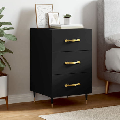 Berkfield Bedside Cabinet Black 40x40x66 cm Engineered Wood