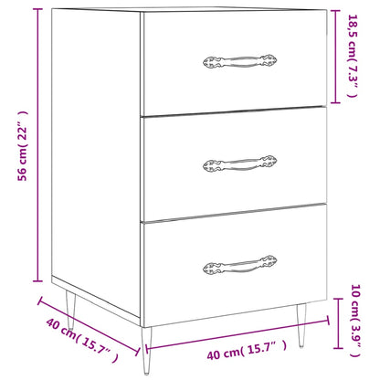 Berkfield Bedside Cabinet Grey Sonoma 40x40x66 cm Engineered Wood