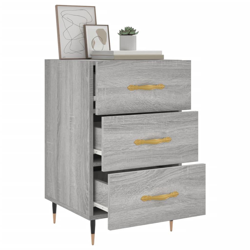 Berkfield Bedside Cabinet Grey Sonoma 40x40x66 cm Engineered Wood