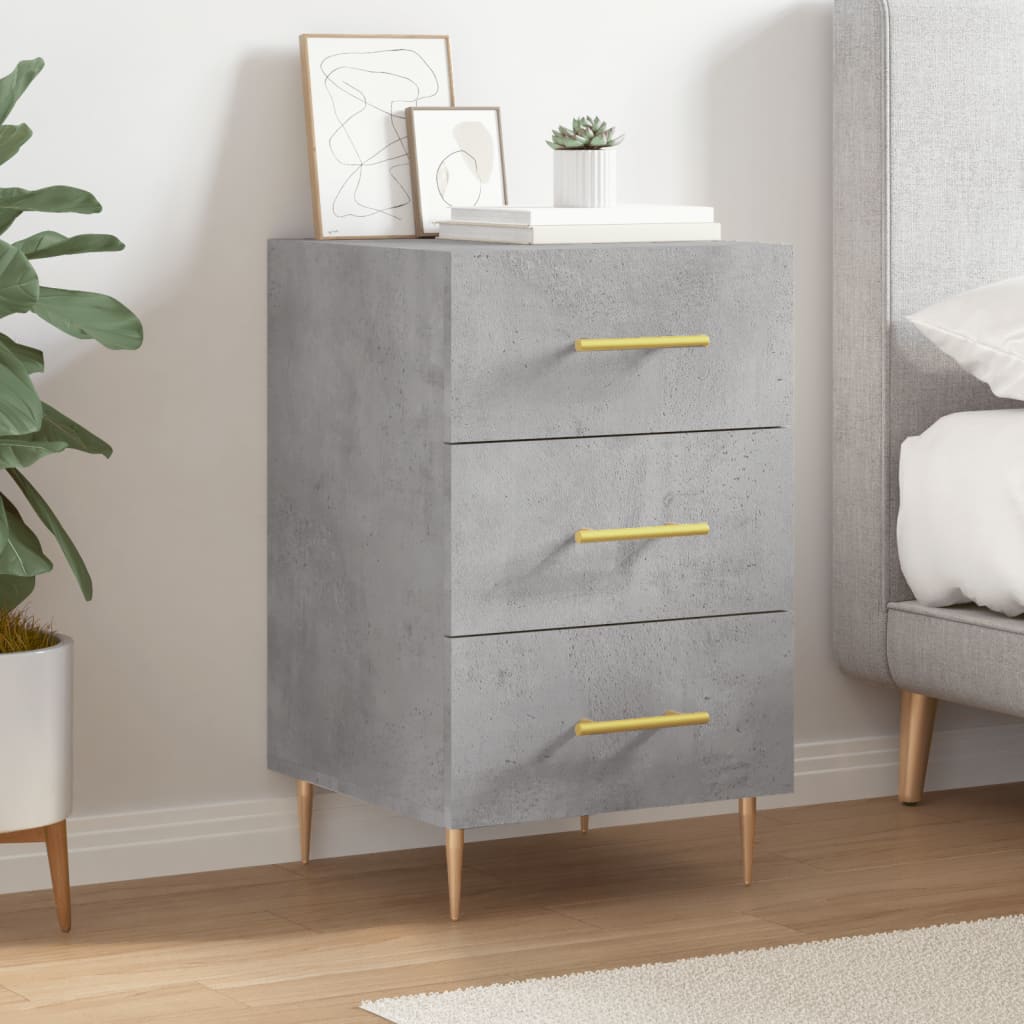 Berkfield Bedside Cabinet Concrete Grey 40x40x66 cm Engineered Wood