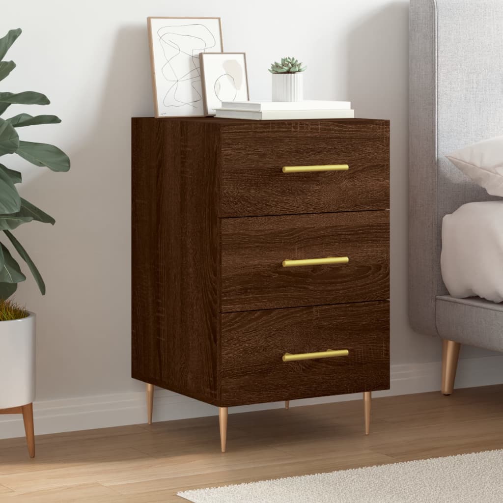 Berkfield Bedside Cabinet Brown Oak 40x40x66 cm Engineered Wood