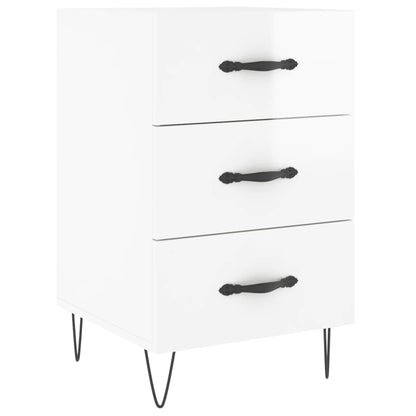 Berkfield Bedside Cabinet High Gloss White 40x40x66 cm Engineered Wood