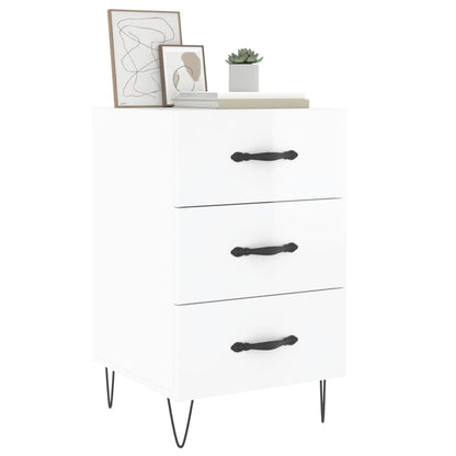 Berkfield Bedside Cabinet High Gloss White 40x40x66 cm Engineered Wood