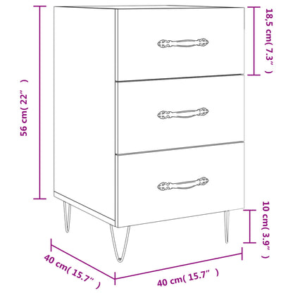Berkfield Bedside Cabinet High Gloss White 40x40x66 cm Engineered Wood