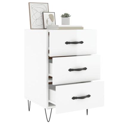 Berkfield Bedside Cabinet High Gloss White 40x40x66 cm Engineered Wood