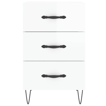 Berkfield Bedside Cabinet High Gloss White 40x40x66 cm Engineered Wood