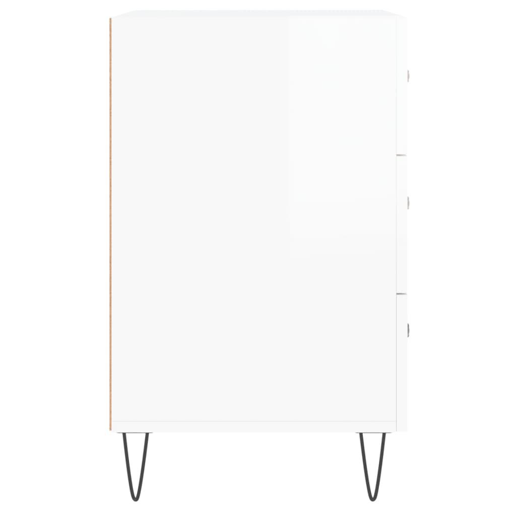 Berkfield Bedside Cabinet High Gloss White 40x40x66 cm Engineered Wood