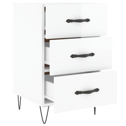 Berkfield Bedside Cabinet High Gloss White 40x40x66 cm Engineered Wood