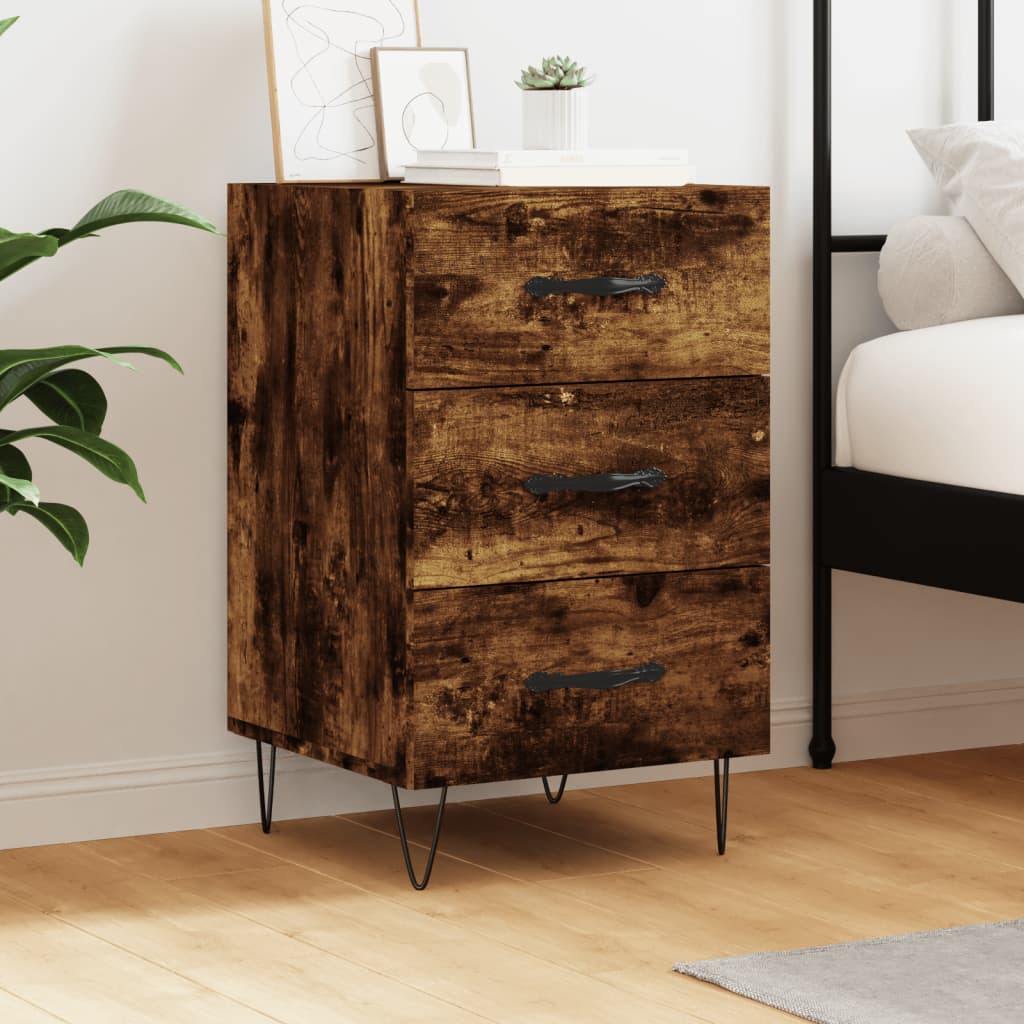 Berkfield Bedside Cabinet Smoked Oak 40x40x66 cm Engineered Wood