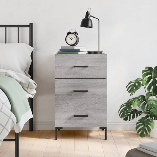 Berkfield Bedside Cabinet Grey Sonoma 40x40x66 cm Engineered Wood