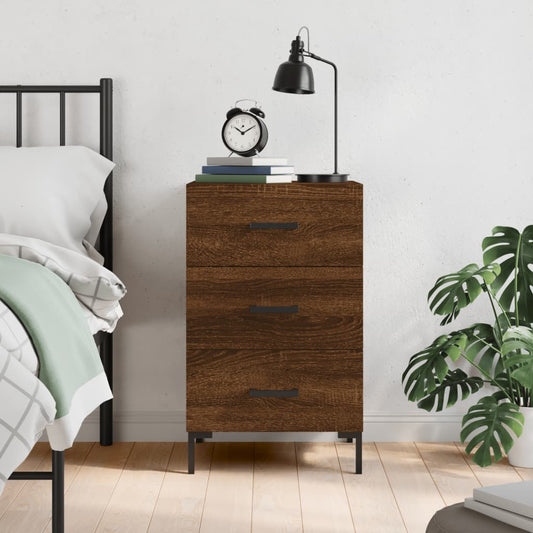 Berkfield Bedside Cabinet Brown Oak 40x40x66 cm Engineered Wood