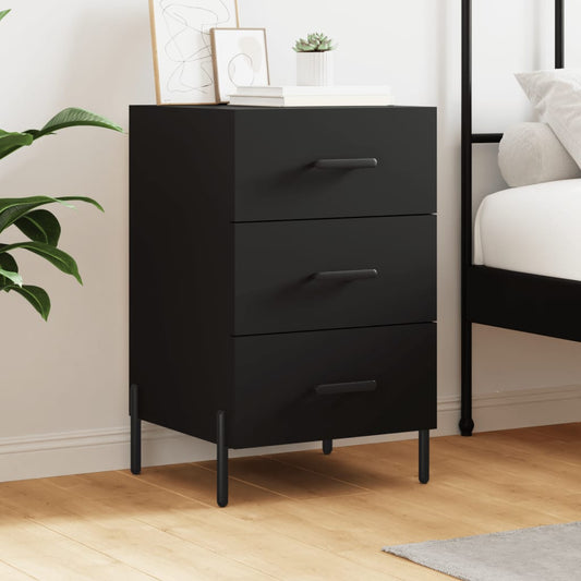 Berkfield Bedside Cabinet Black 40x40x66 cm Engineered Wood