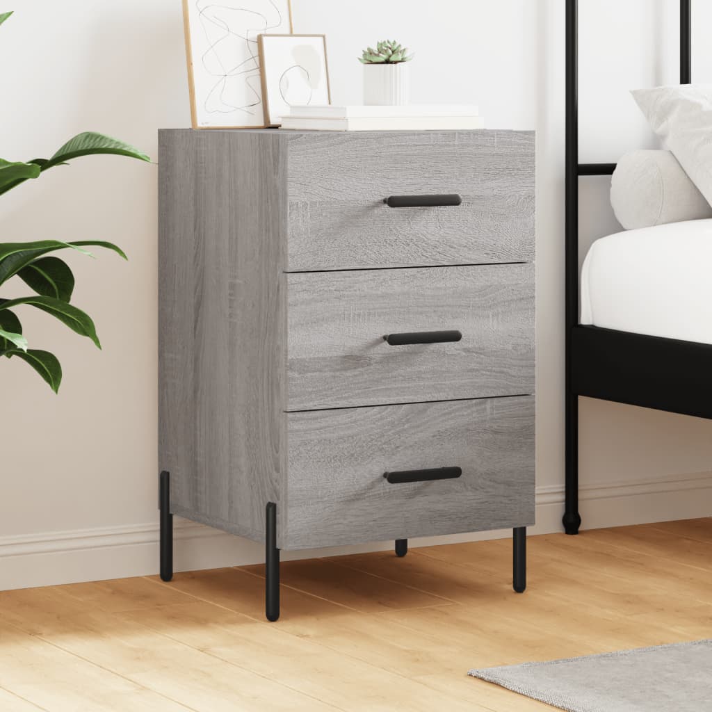 Berkfield Bedside Cabinet Grey Sonoma 40x40x66 cm Engineered Wood