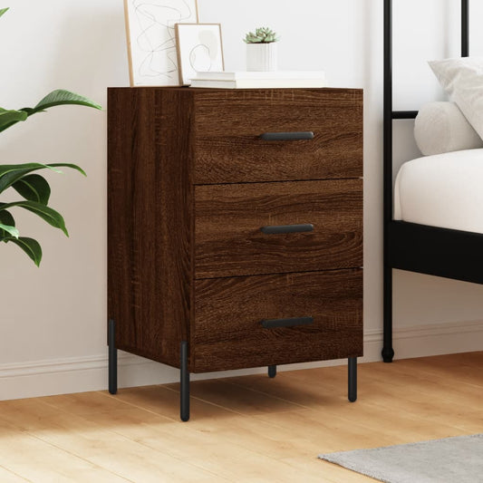 Berkfield Bedside Cabinet Brown Oak 40x40x66 cm Engineered Wood