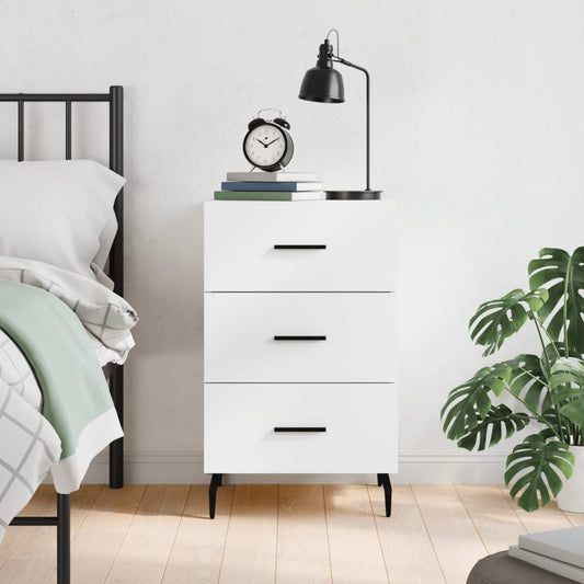 Berkfield Bedside Cabinet White 40x40x66 cm Engineered Wood