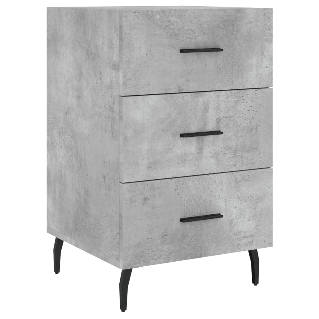 Berkfield Bedside Cabinet Concrete Grey 40x40x66 cm Engineered Wood