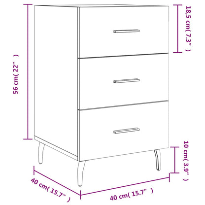 Berkfield Bedside Cabinet Concrete Grey 40x40x66 cm Engineered Wood