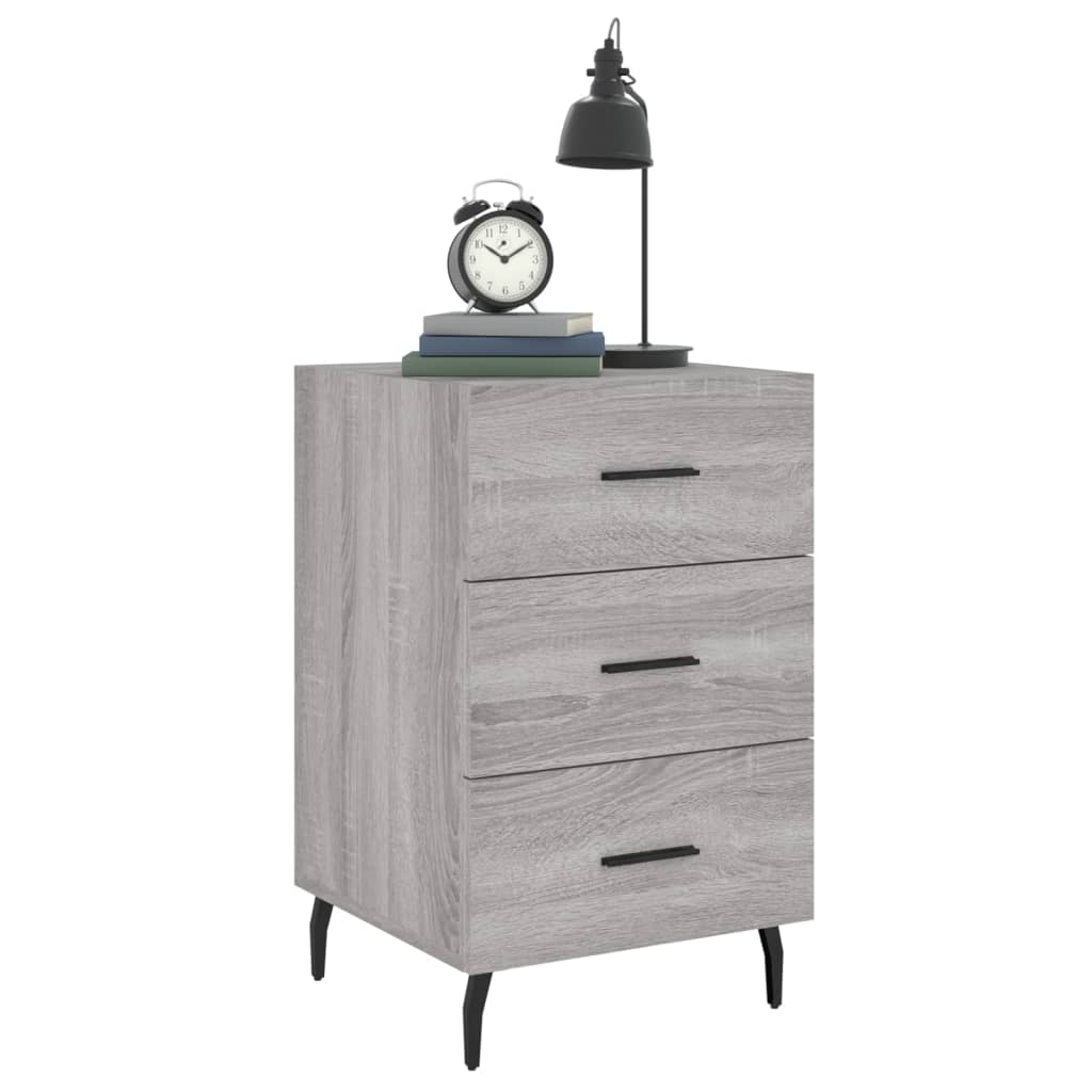 Berkfield Bedside Cabinet Grey Sonoma 40x40x66 cm Engineered Wood