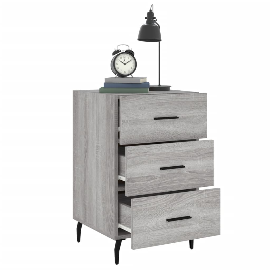 Berkfield Bedside Cabinet Grey Sonoma 40x40x66 cm Engineered Wood