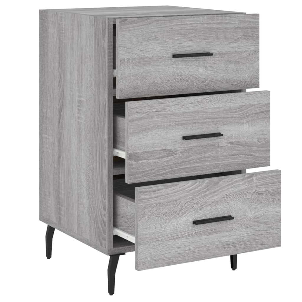 Berkfield Bedside Cabinet Grey Sonoma 40x40x66 cm Engineered Wood