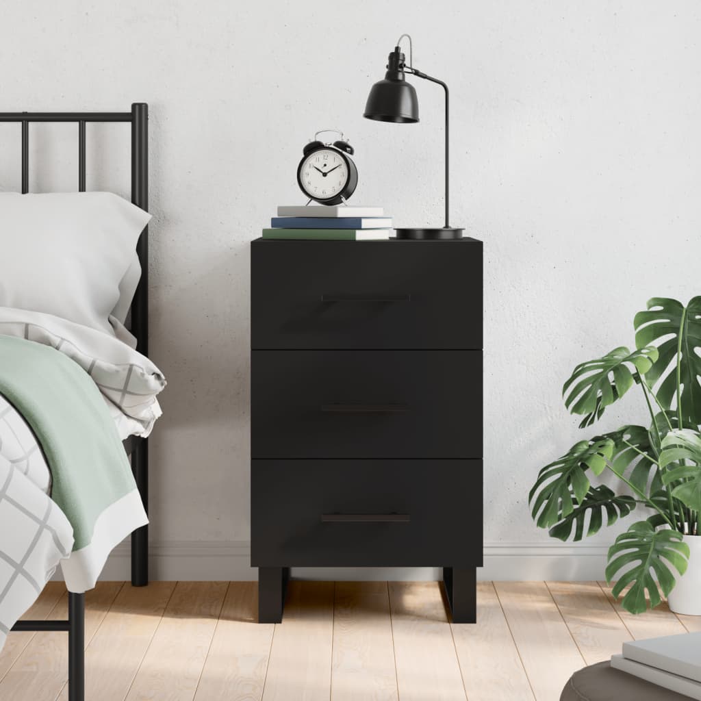 Berkfield Bedside Cabinet Black 40x40x66 cm Engineered Wood
