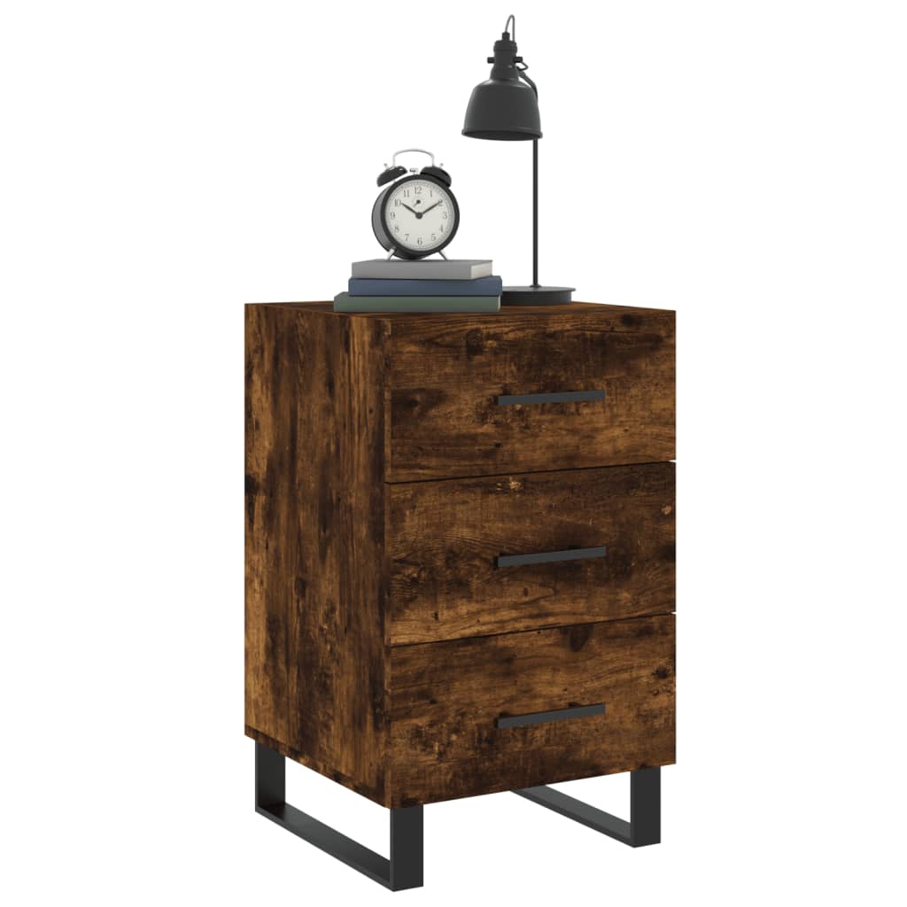 Berkfield Bedside Cabinet Smoked Oak 40x40x66 cm Engineered Wood