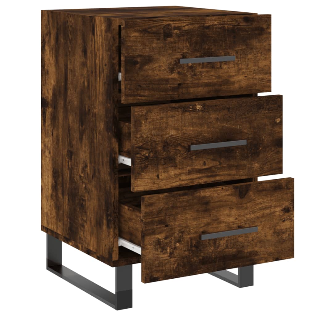 Berkfield Bedside Cabinet Smoked Oak 40x40x66 cm Engineered Wood