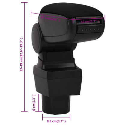 Berkfield Car Armrest Black 12x32x(32-49) cm ABS