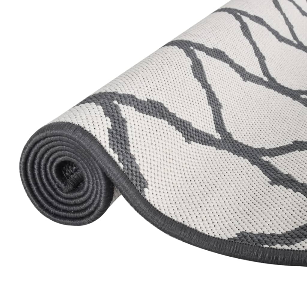 Berkfield Outdoor Rug Grey and White 100x200 cm Reversible Design