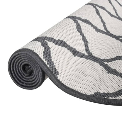 Berkfield Outdoor Rug Grey and White 100x200 cm Reversible Design