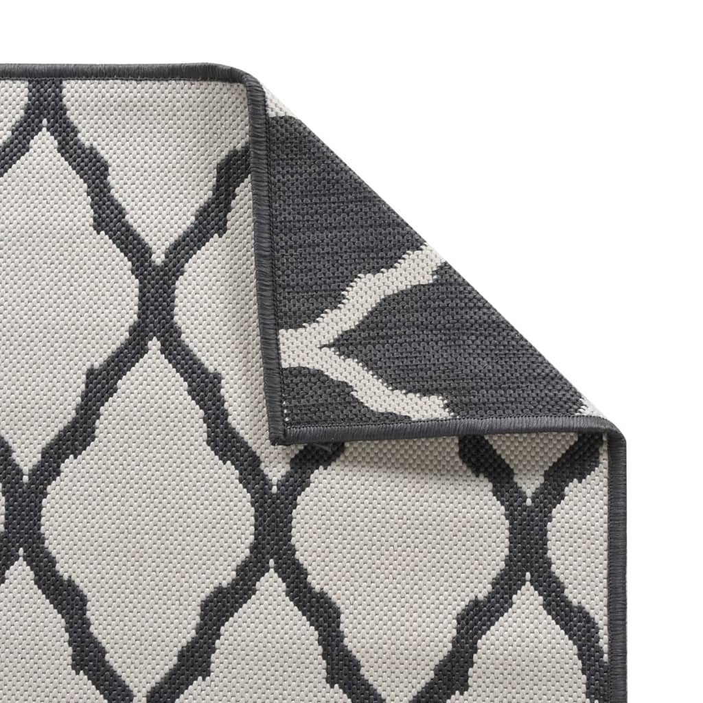 Berkfield Outdoor Rug Grey and White 100x200 cm Reversible Design