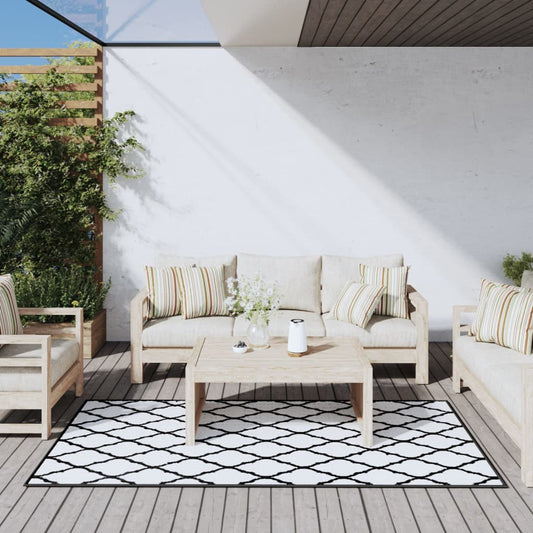 Berkfield Outdoor Rug Grey and White 100x200 cm Reversible Design