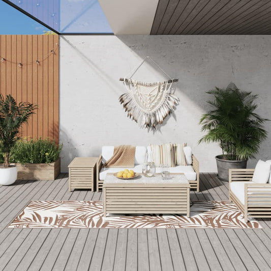 Berkfield Outdoor Rug Brown and White 80x250 cm Reversible Design