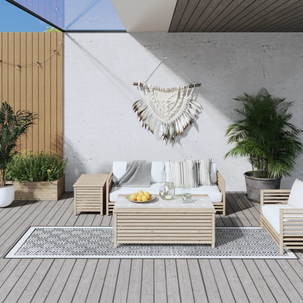 Berkfield Outdoor Rug Grey and White 80x250 cm Reversible Design