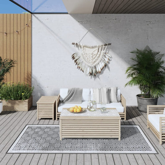 Berkfield Outdoor Rug Grey and White 100x200 cm Reversible Design