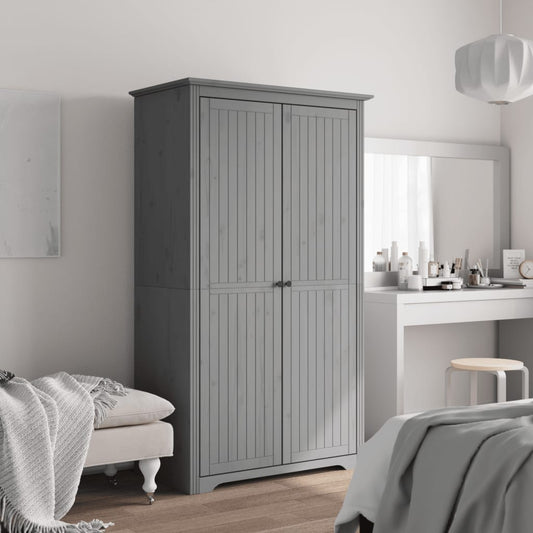 Berkfield Wardrobe BODO Grey 101x52x176.5 cm Solid Wood Pine