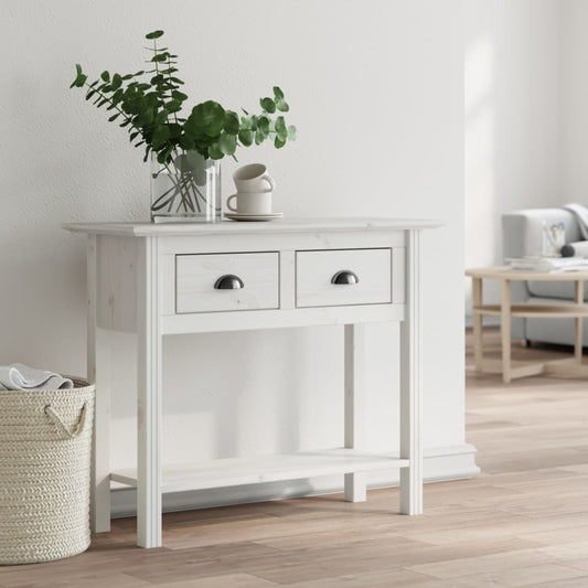 Berkfield Console Table BODO White 90x34.5x73 cm Solid Wood Pine