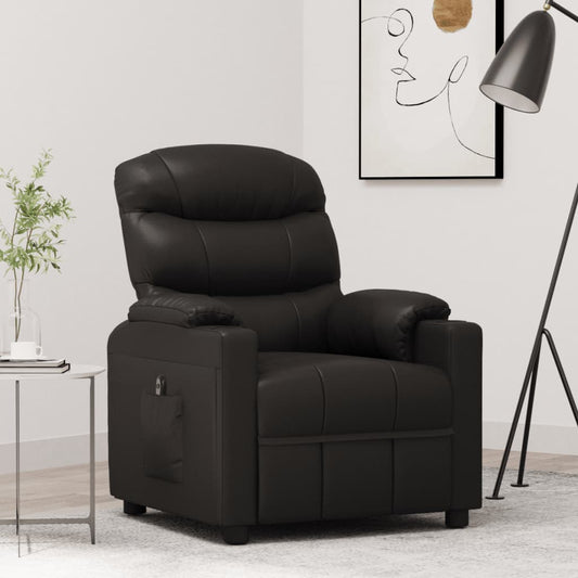Berkfield Electric Recliner Chair Black Faux Leather