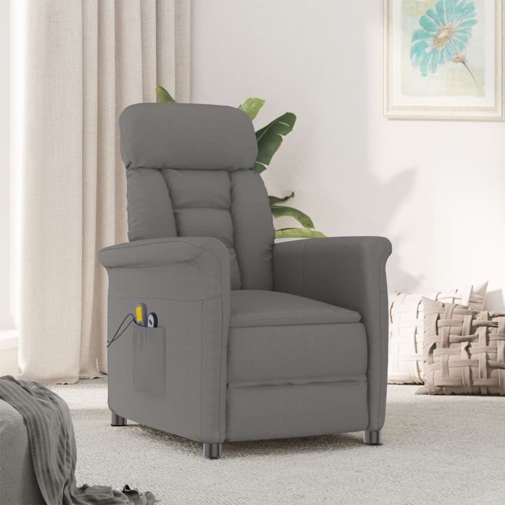 Berkfield Electric Massage Chair Dark Grey Microfiber Fabric