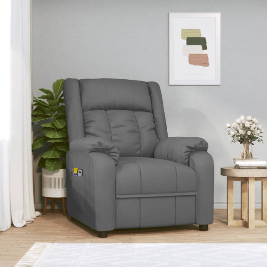 Berkfield Stand up Massage Chair Grey Faux Leather