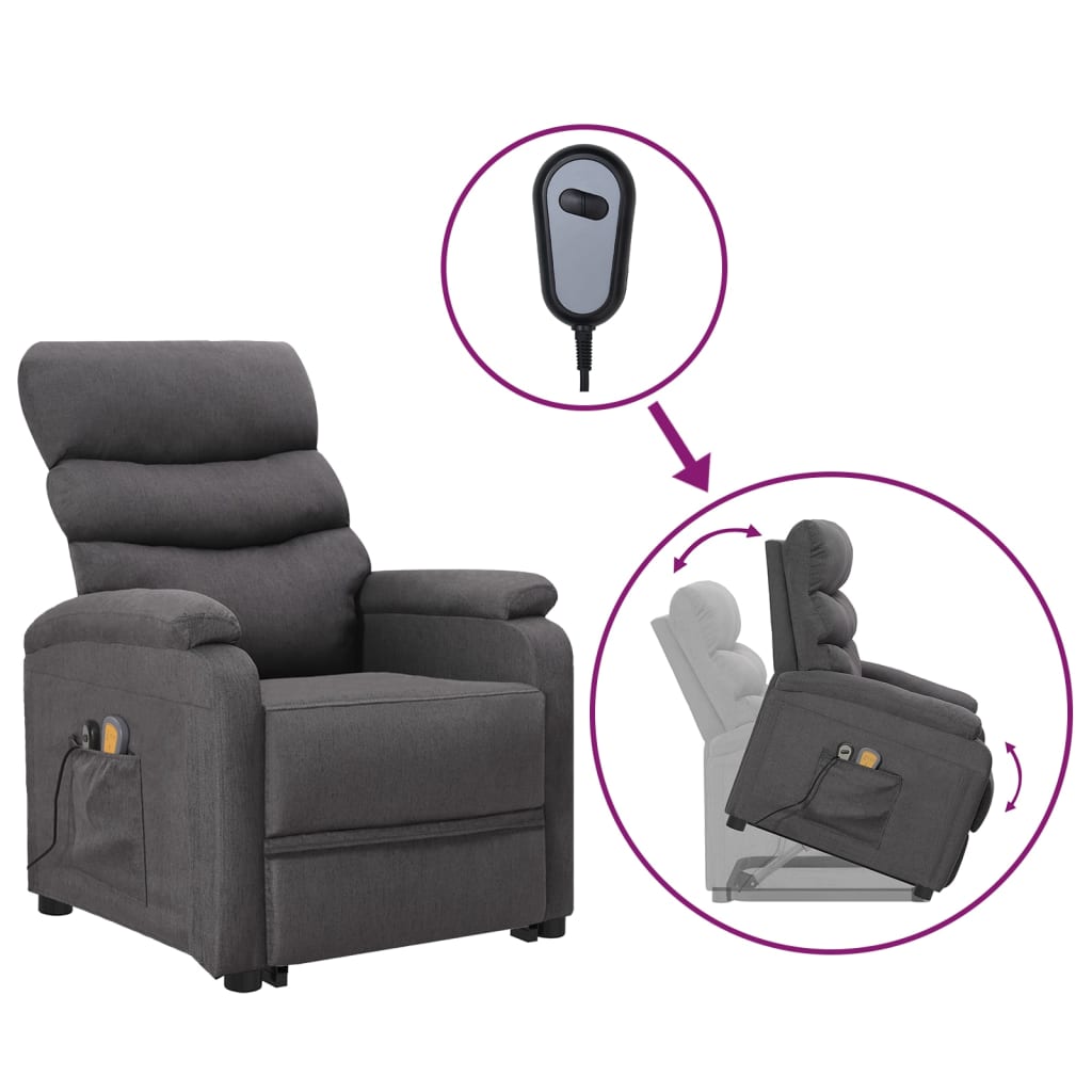Berkfield Stand up Massage Chair Dark Grey Fabric
