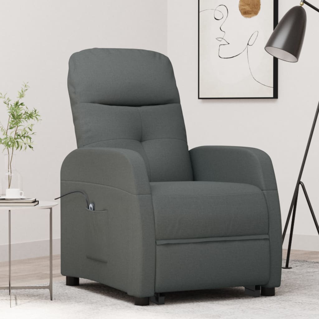 Berkfield Stand up Chair Dark Grey Fabric