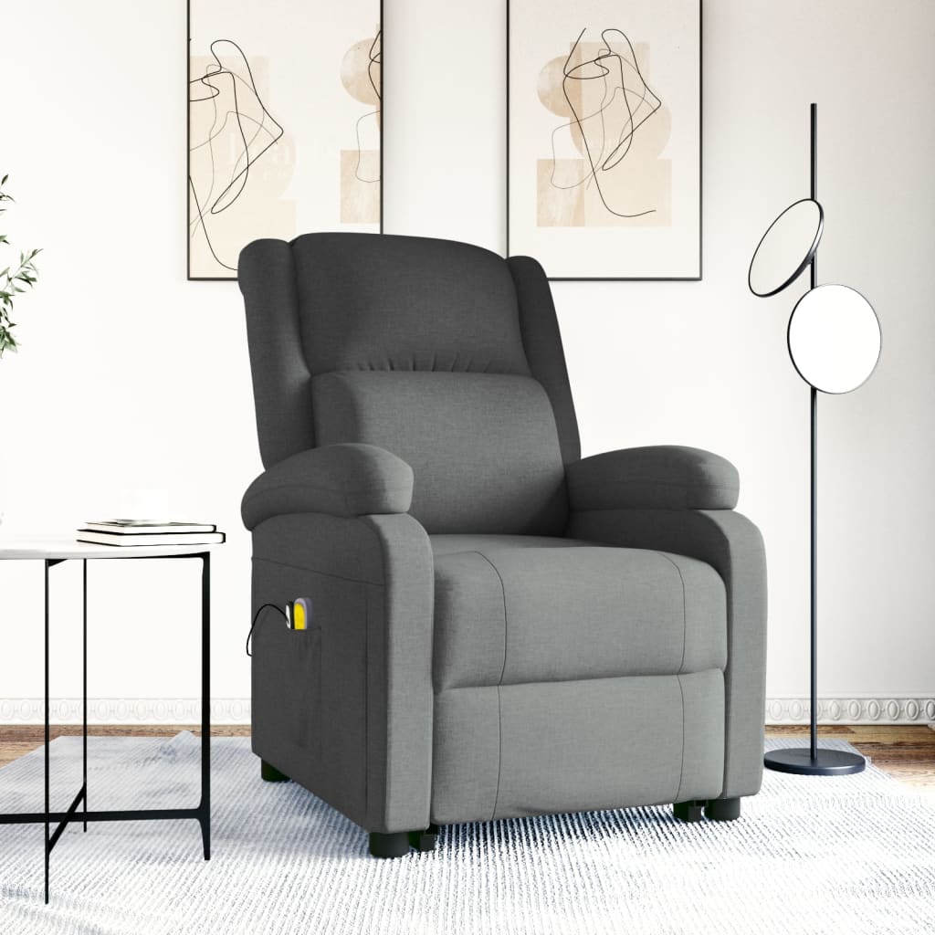 Berkfield Stand up Massage Chair Dark Grey Fabric
