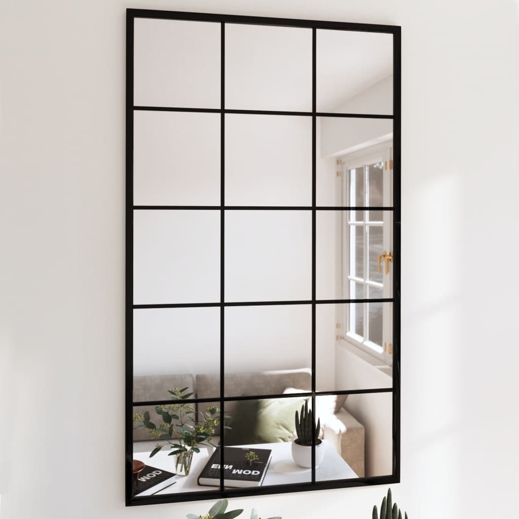 Berkfield Wall Mirrors 2 pcs Black 100x60 cm Metal
